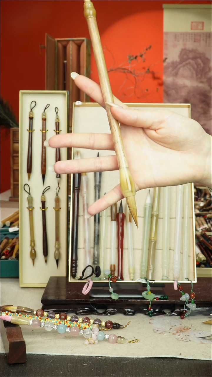 90号闪孤品高货毛笔链接 清水试笔 蘸墨不退