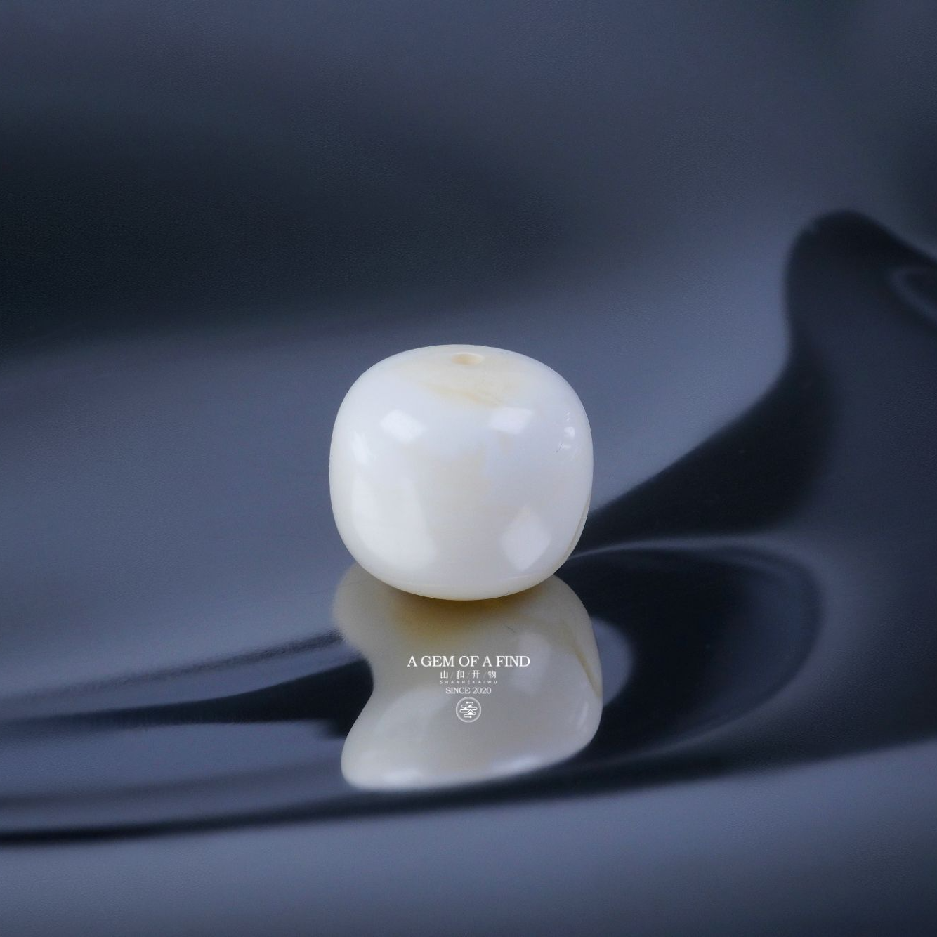 山和开物｜9.8mm瓷白满蜡满白润度佳老型文玩配饰Z 天然琥珀蜜蜡