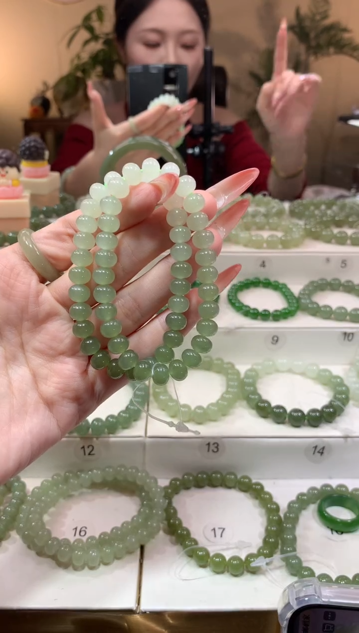 未镶嵌手串和田玉天然正品和田玉j68渐变手串多色多样性发一串