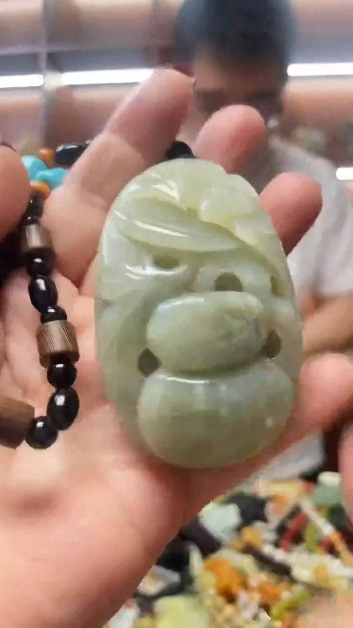 未镶嵌蛇纹石玉手把    