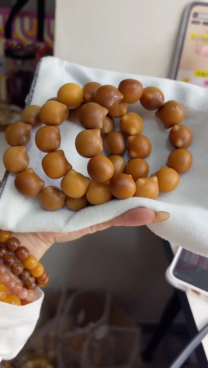 手串菩提根/象牙果沐j47干磨横孔猫猫头18*20mm手串