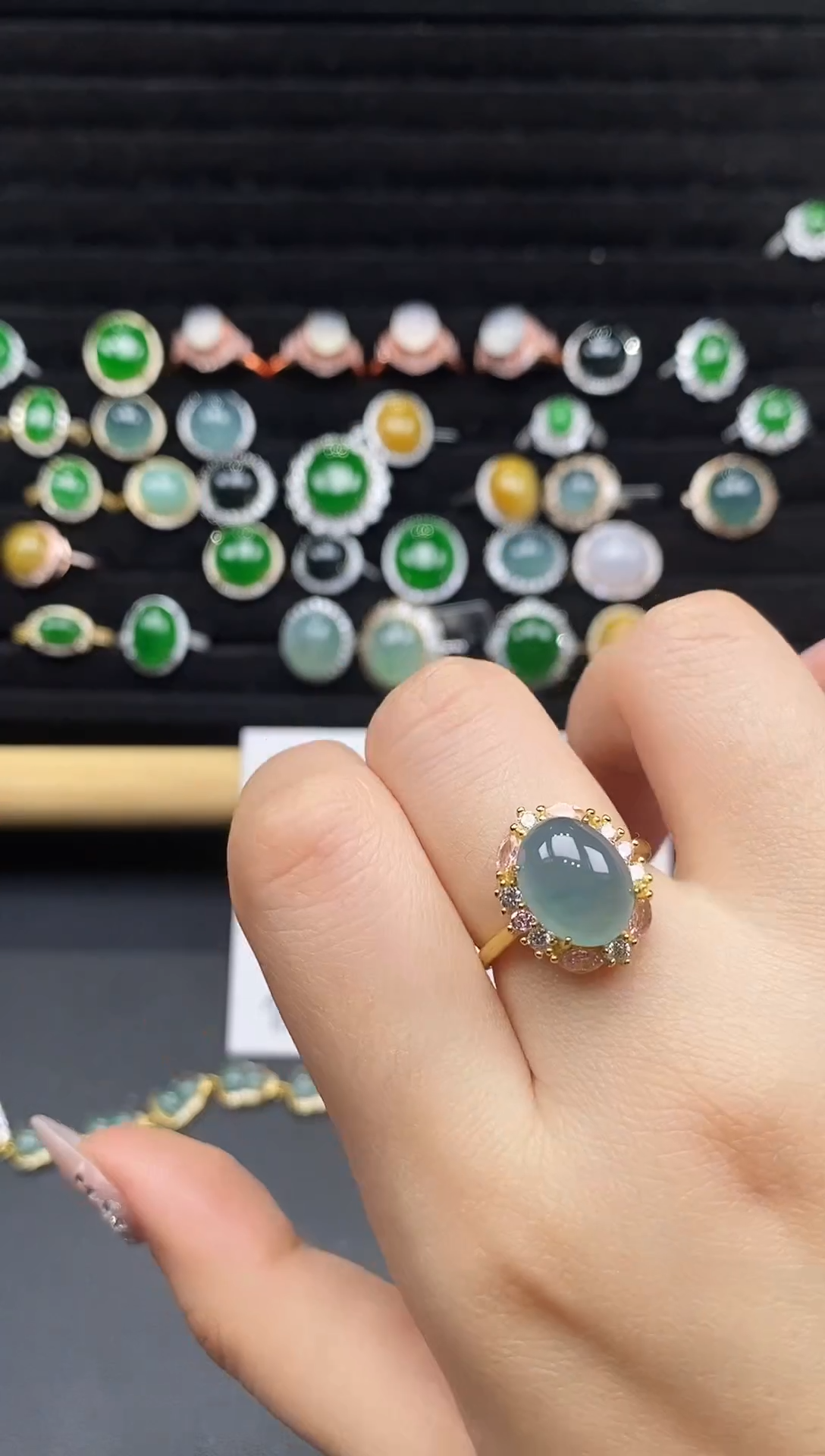 银S925镶嵌戒指翡翠111