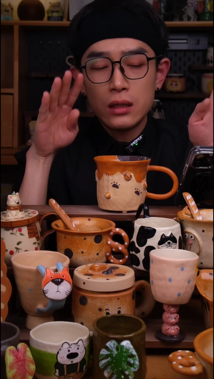 杯子陶景德镇可爱设计师款陶瓷