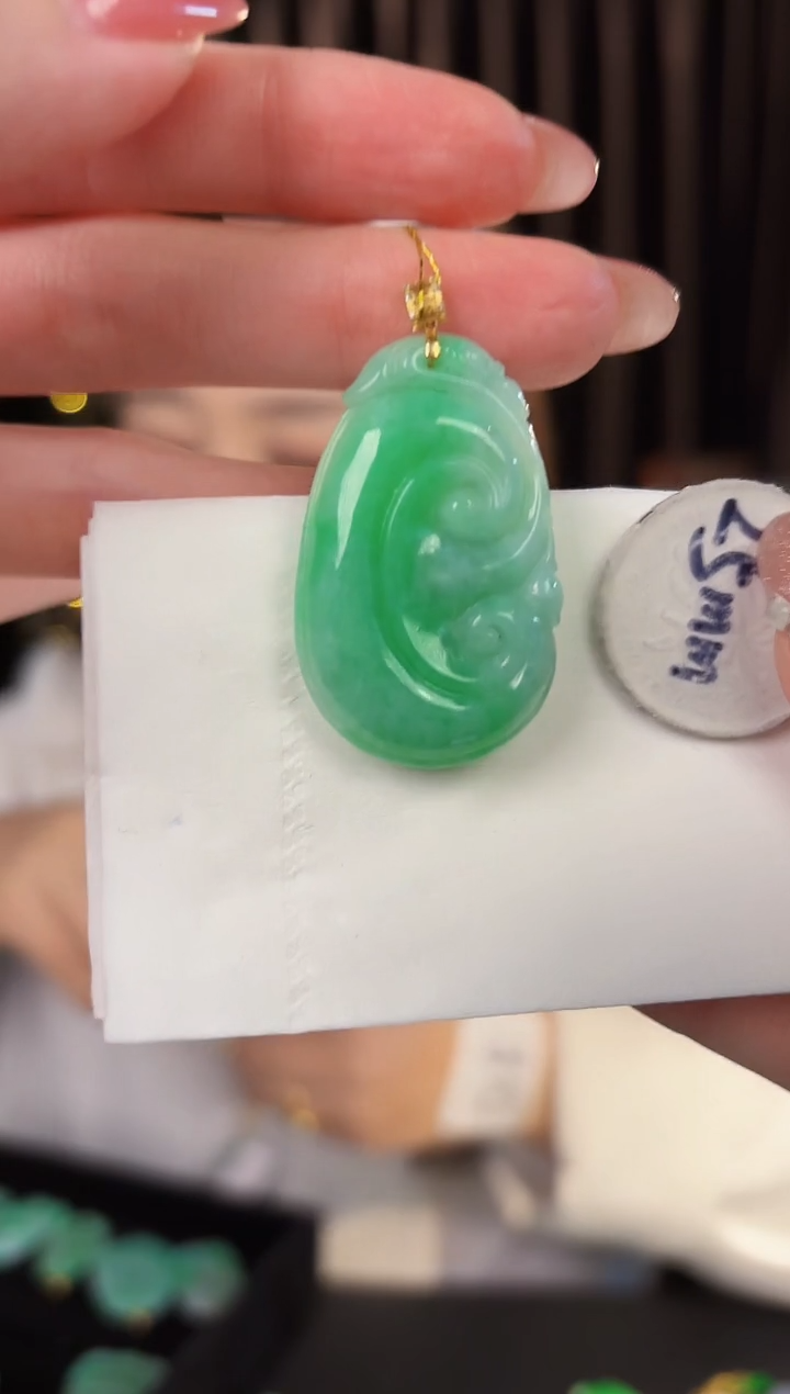 【闪购商品】翡翠颈饰18K金镶嵌缅料A货/支持复检/一件