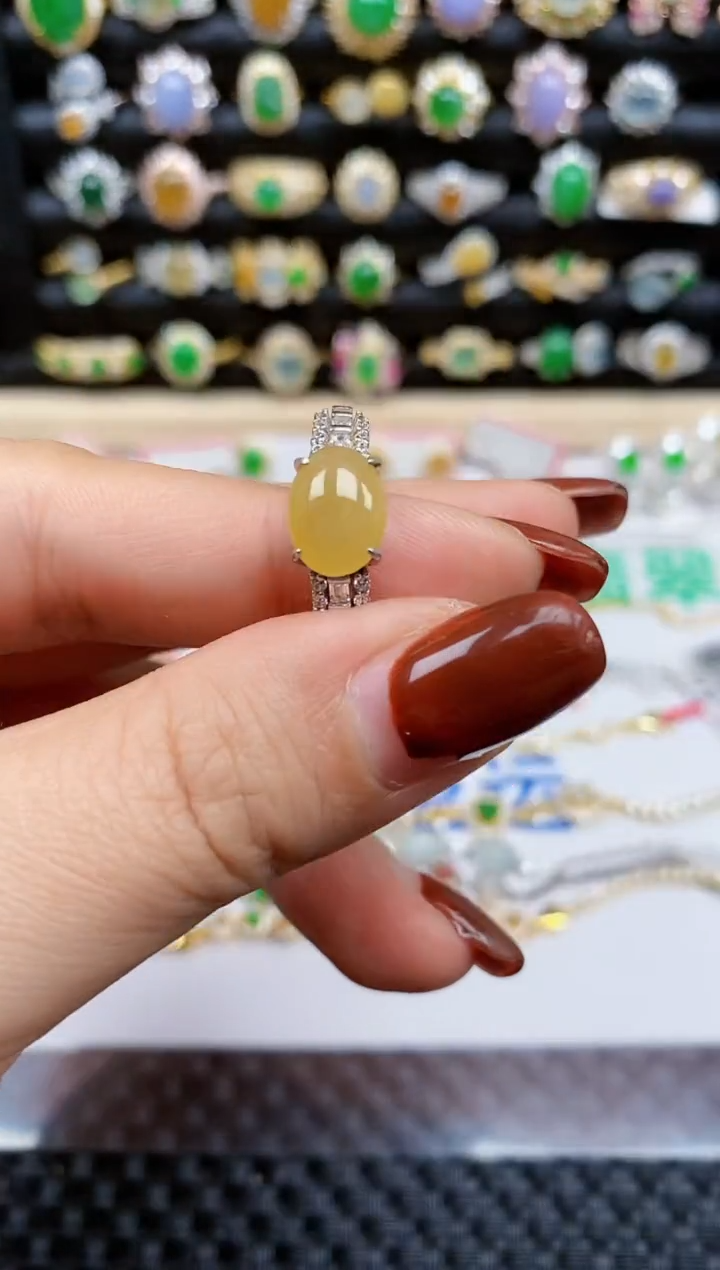 银S925镶嵌戒指翡翠268