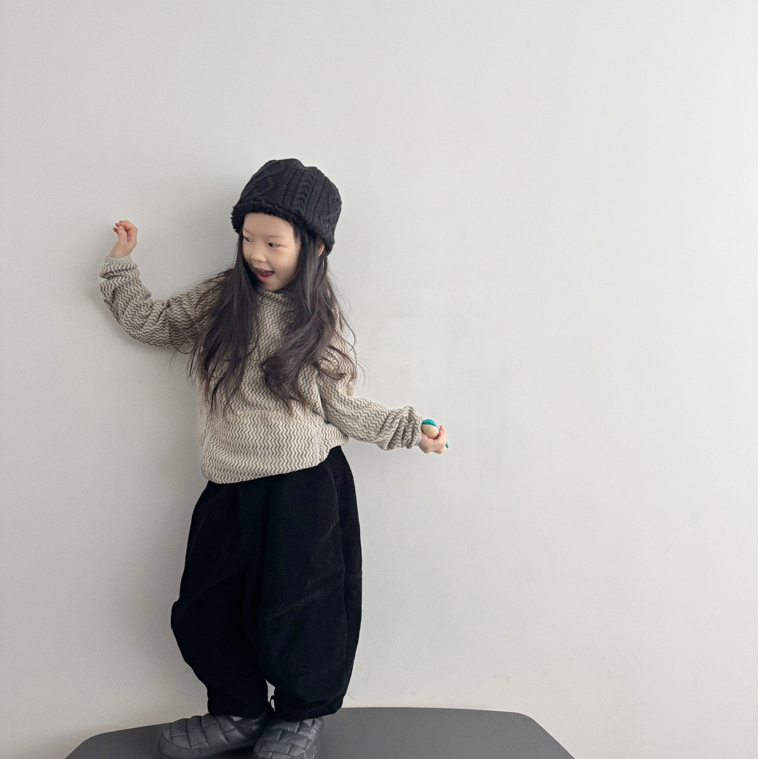 【不退换】亲子童装 | 高级波浪纹摇粒绒连帽卫衣 中间保暖层 24冬