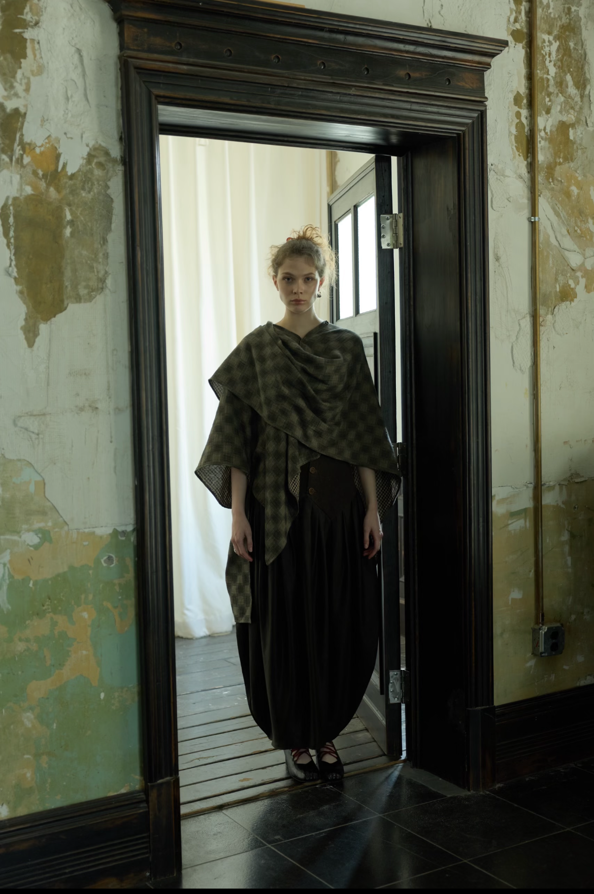 【孑然店肆】ONG ANG 25秋冬不对称柞蚕丝拼接半身裙