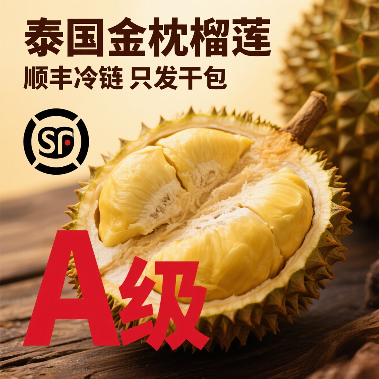 沈越专属【顺丰包邮 生劈不赔】泰国金枕榴莲大果口感肉多干包黄肉