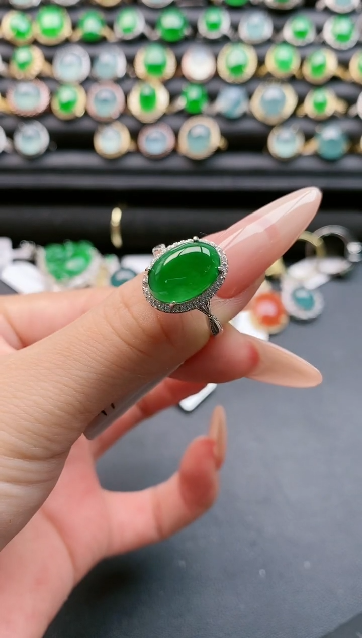 【闪购商品】翡翠戒指银S925镶嵌1111