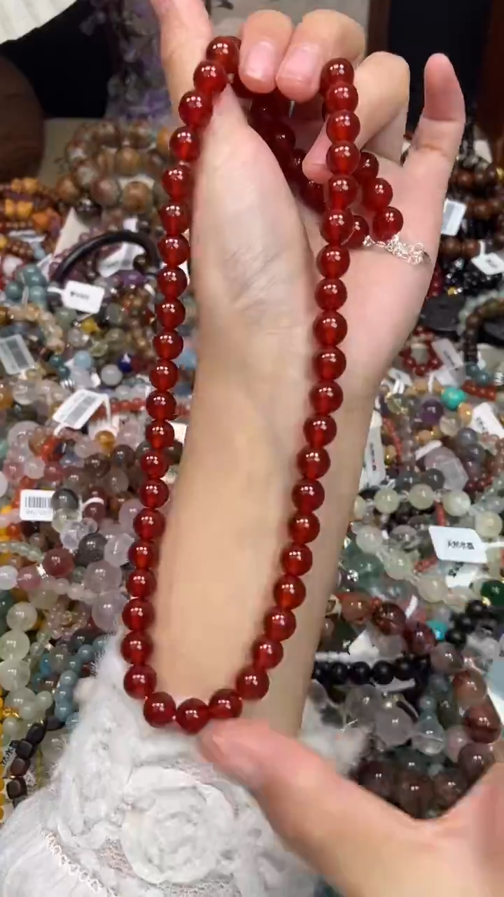 银S925镶嵌玛瑙项链419