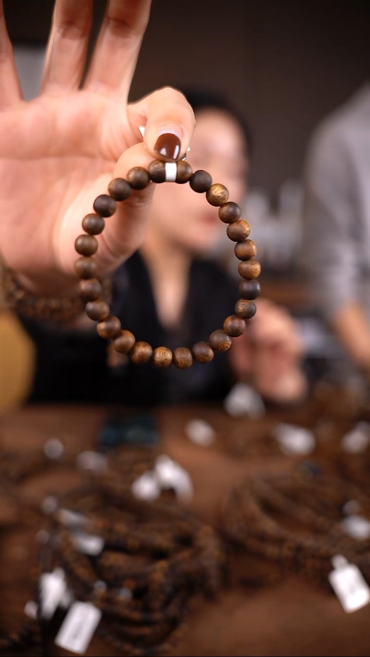 沉香手串【福利款】7mm高结油棋楠沉香圆珠单圈手串