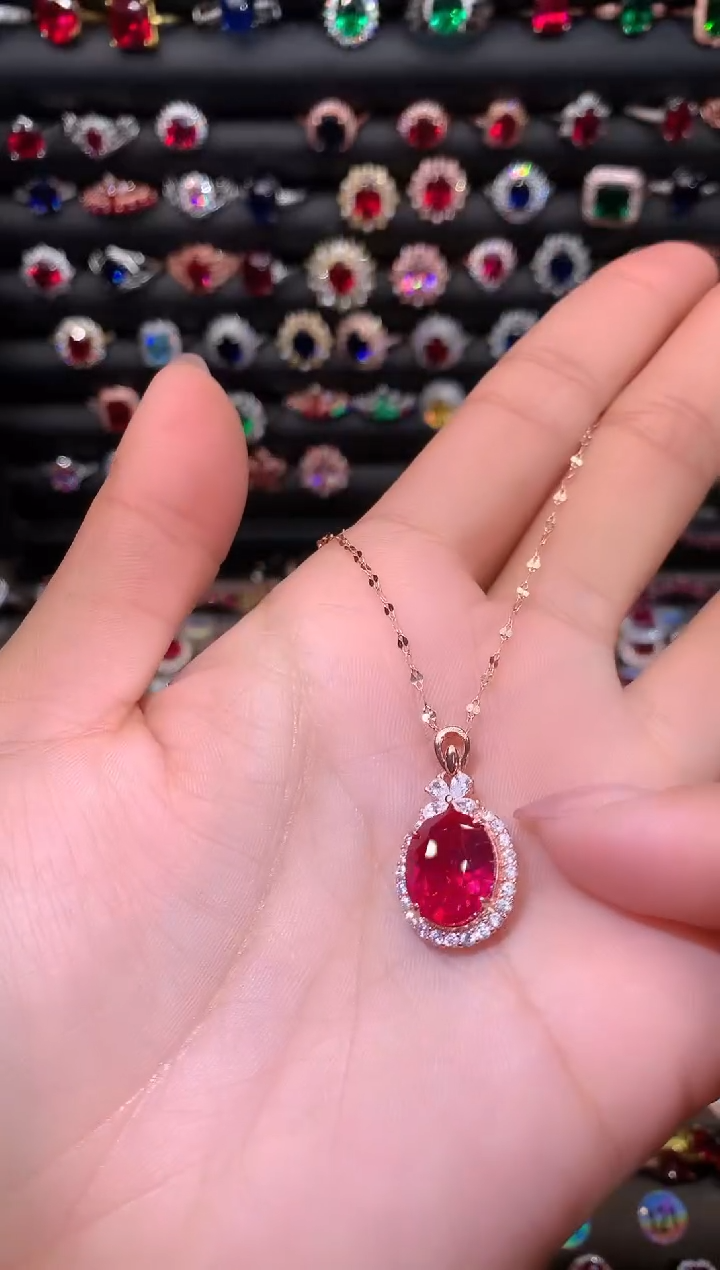 【闪购商品】红宝石颈饰银S925镶嵌1012
