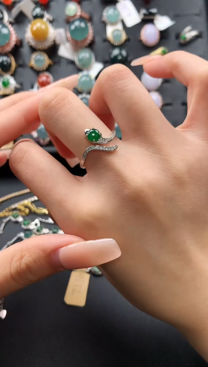 【闪购商品】翡翠戒指银S925镶嵌35324532