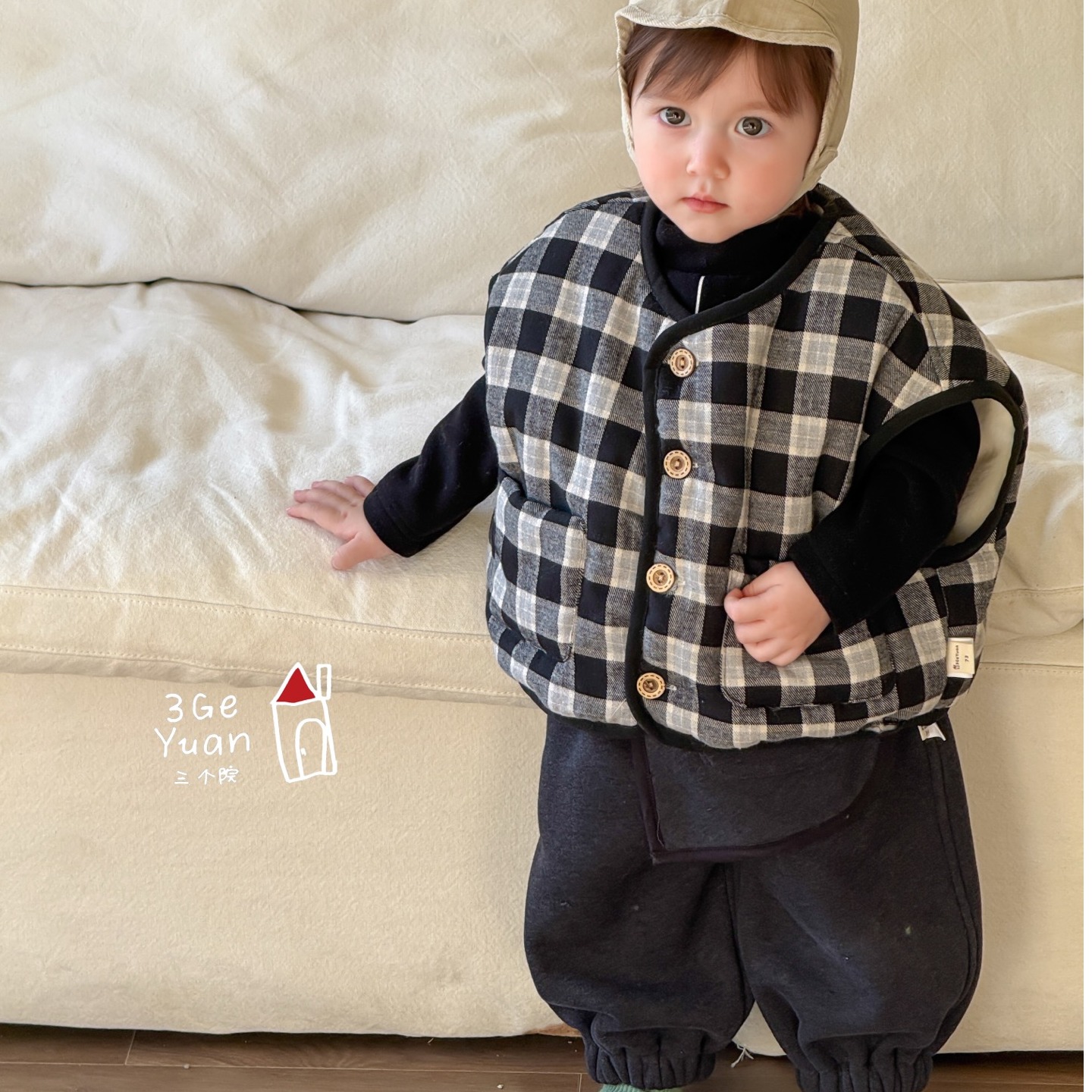 SGY--8954--格子马甲--黑色--NO退NO换