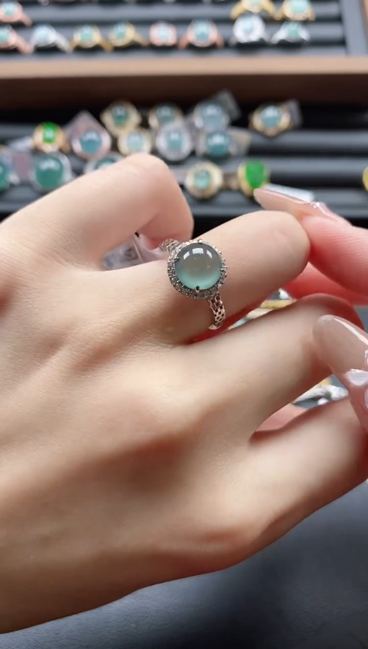 【闪购商品】翡翠戒指银S925镶嵌51151