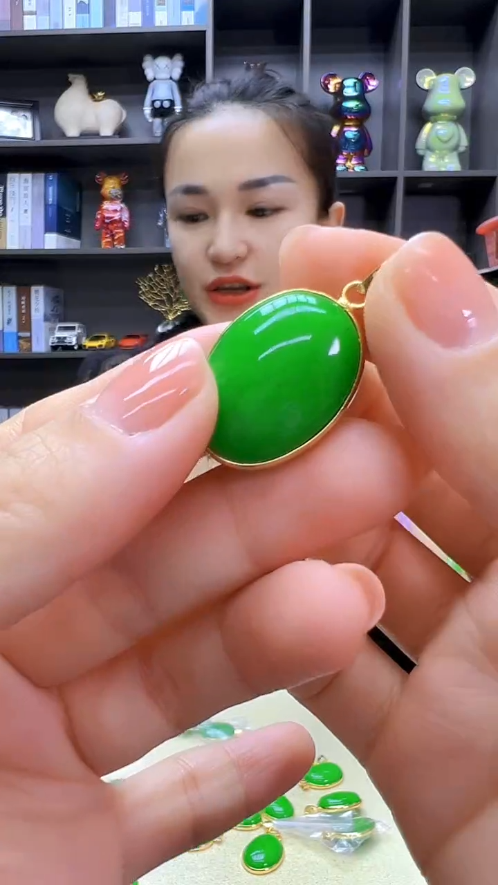 翡翠14K金镶嵌颈饰丹丹diy劲饰