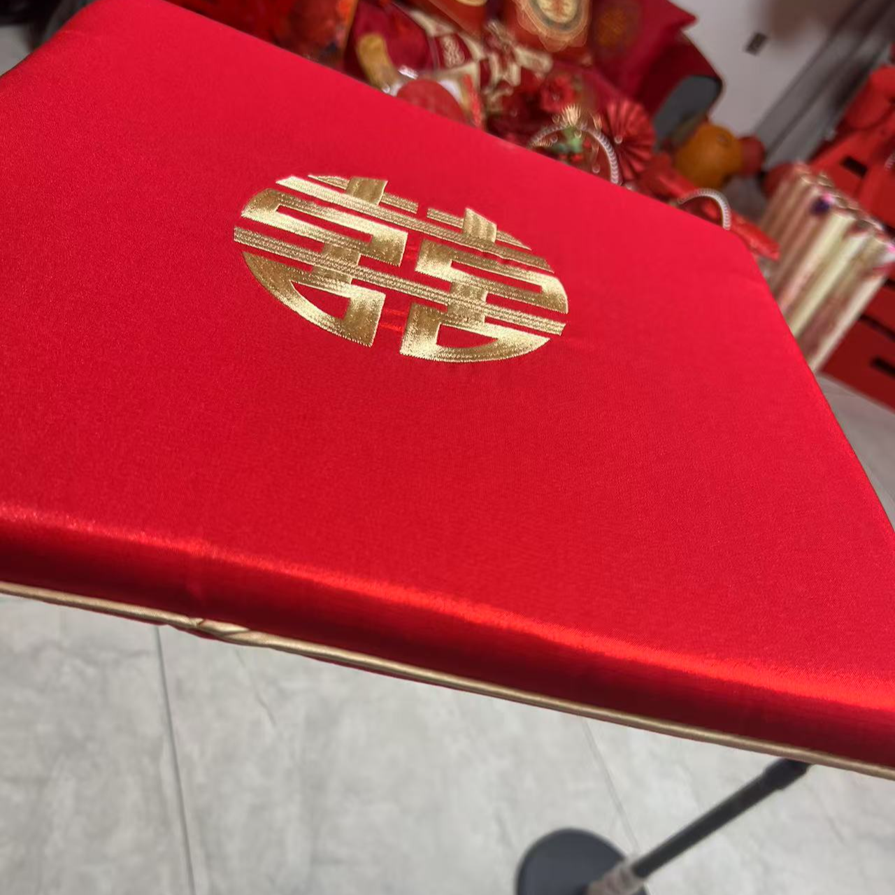 结婚精编布缎面刺绣坐垫跪垫婚礼跪拜仪式垫字加厚跪垫