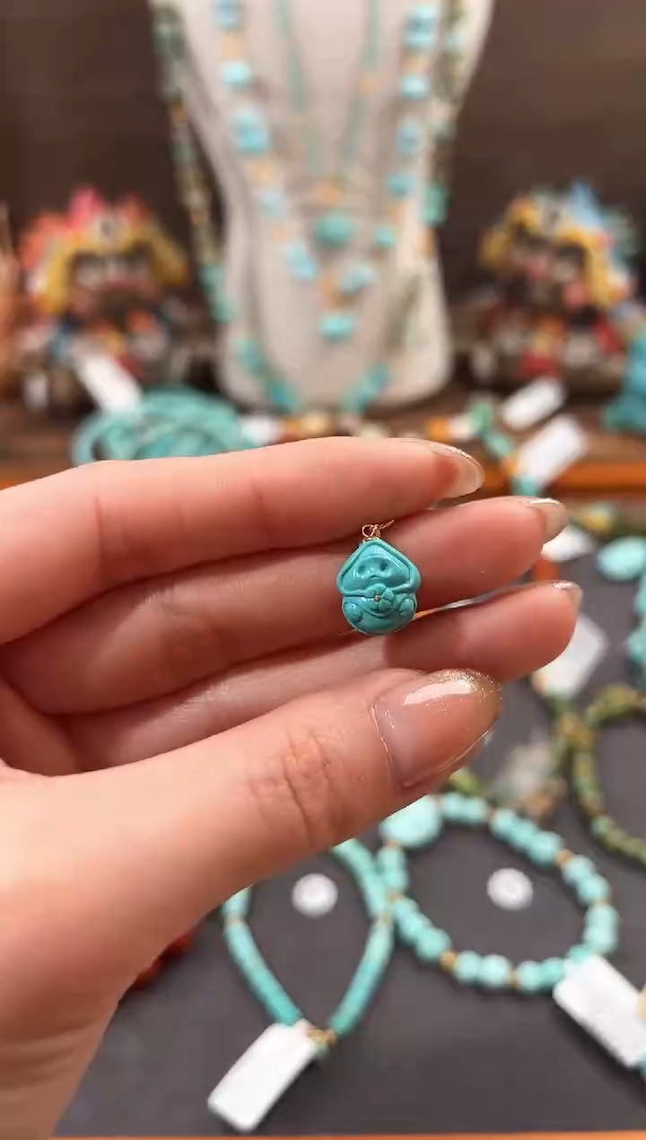 【闪购商品】绿松石提溜18K金镶嵌绿松石提溜