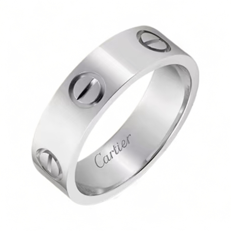 99新 Cartier/卡地亚 卡地亚LOVE系列宽版白金戒指