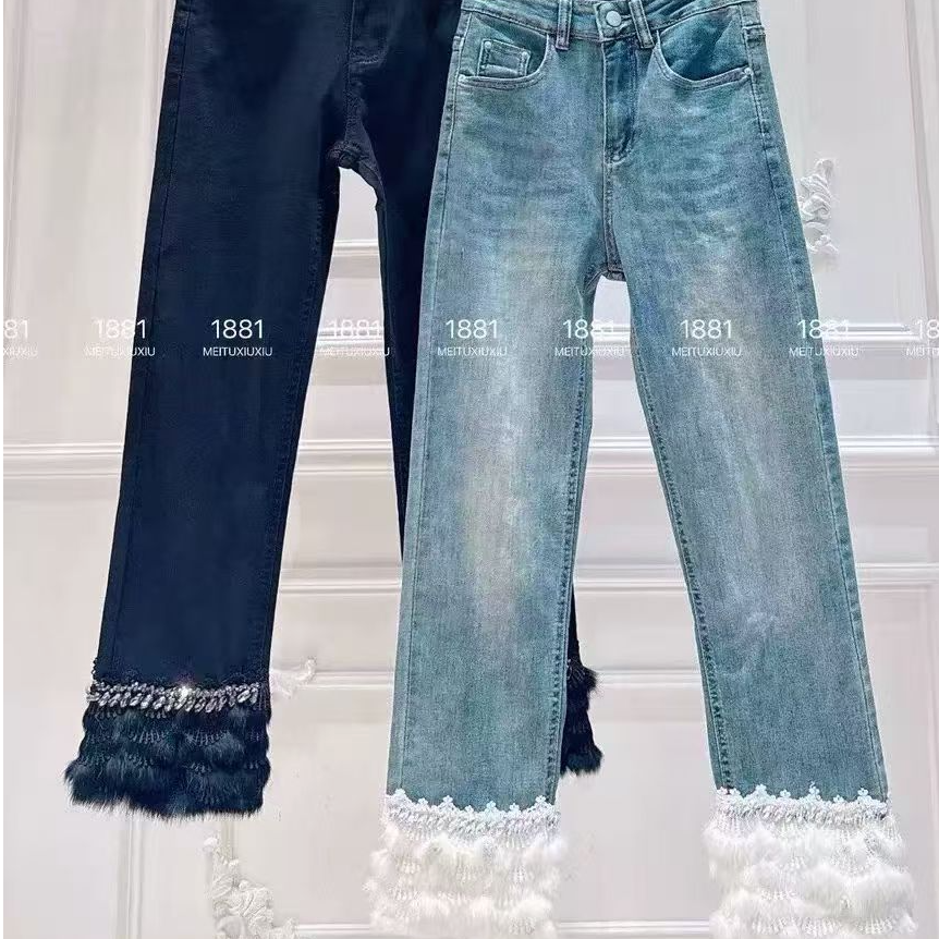 【柚柚】时尚轻奢2026新款加绒高腰百搭显瘦大码牛仔裤