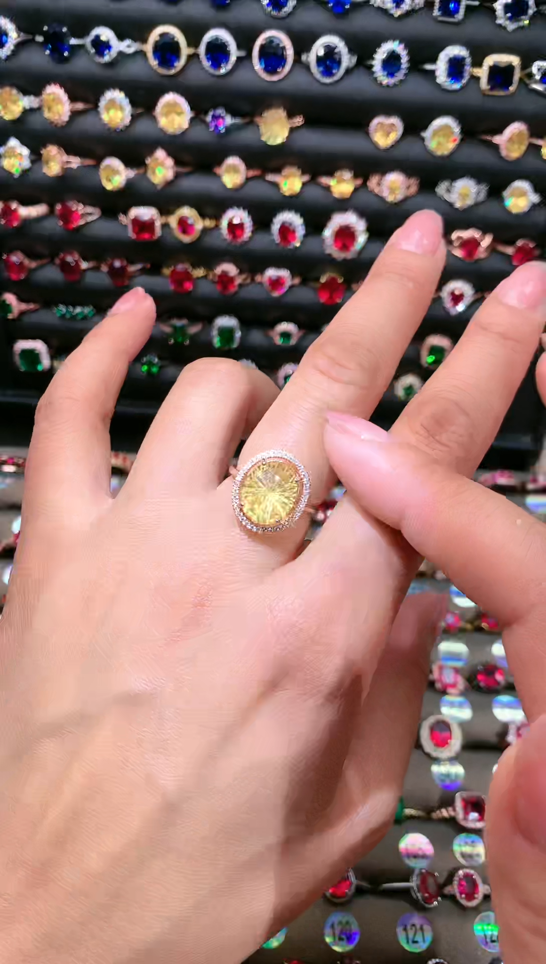 【闪购商品】水晶戒指银S925镶嵌1012黄水晶