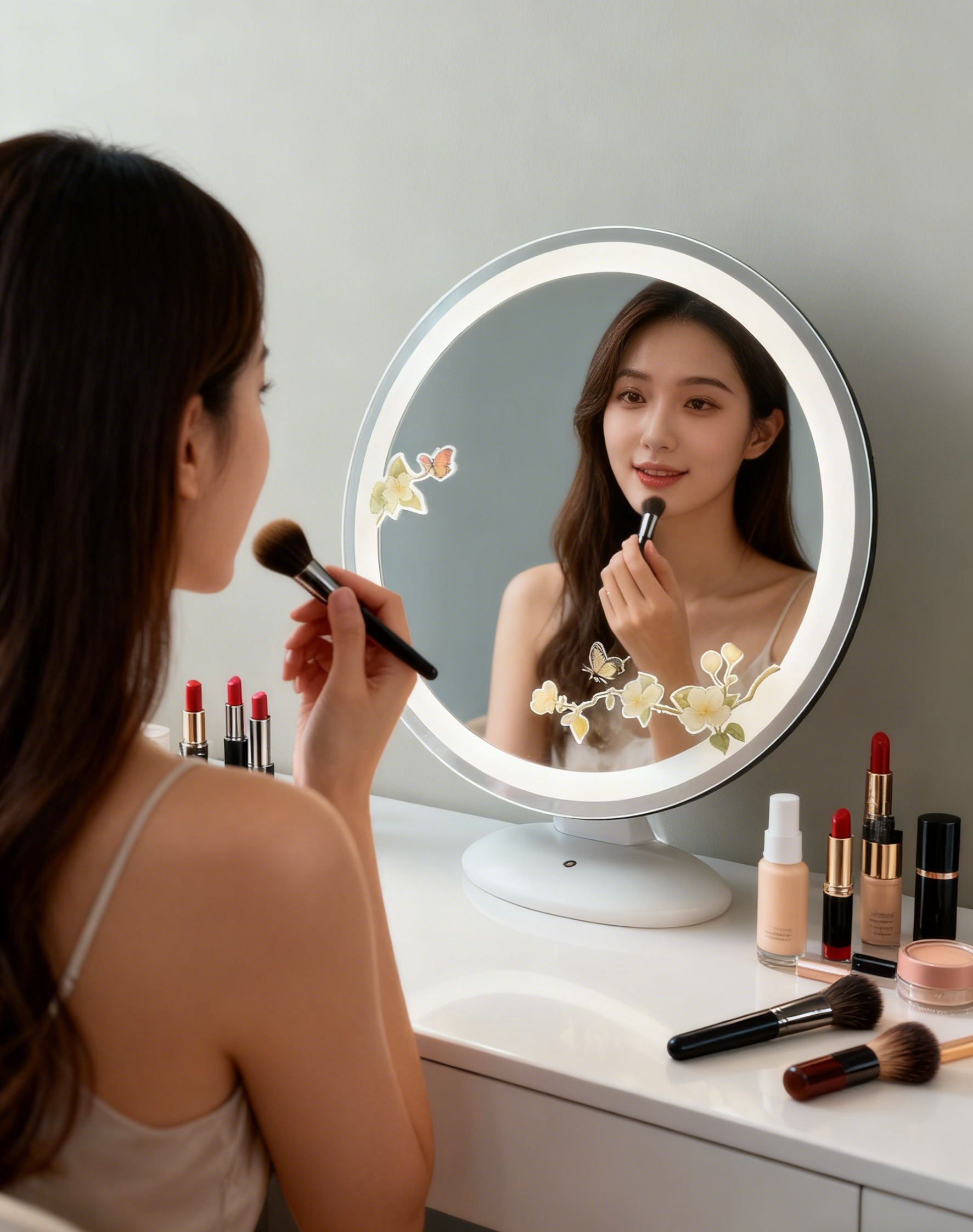 D317宋氏美学智能化妆镜桌面卧室客厅家用三色可调