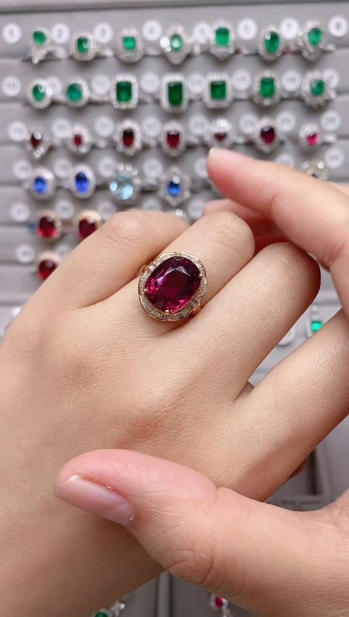 【闪购商品】碧玺18K金戒指18K金镶嵌.