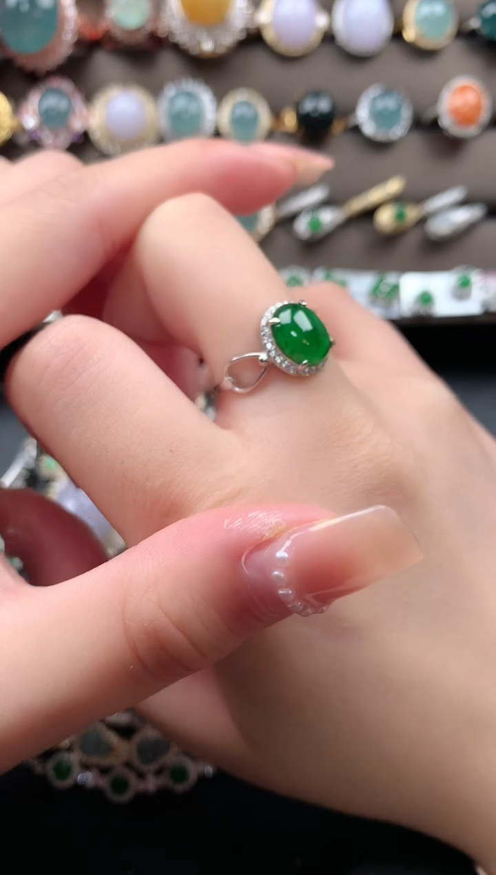 【闪购商品】翡翠戒指银S925镶嵌621345124