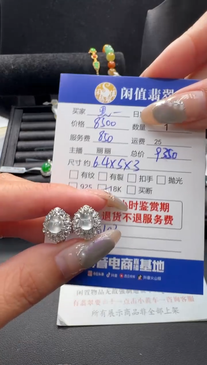 18K金镶嵌翡翠耳饰?****⬛翡翠耳饰