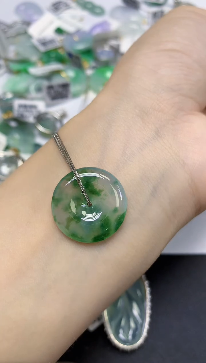 颈饰未镶嵌翡翠天然缅甸翡翠A货百元以上9元证书费自理