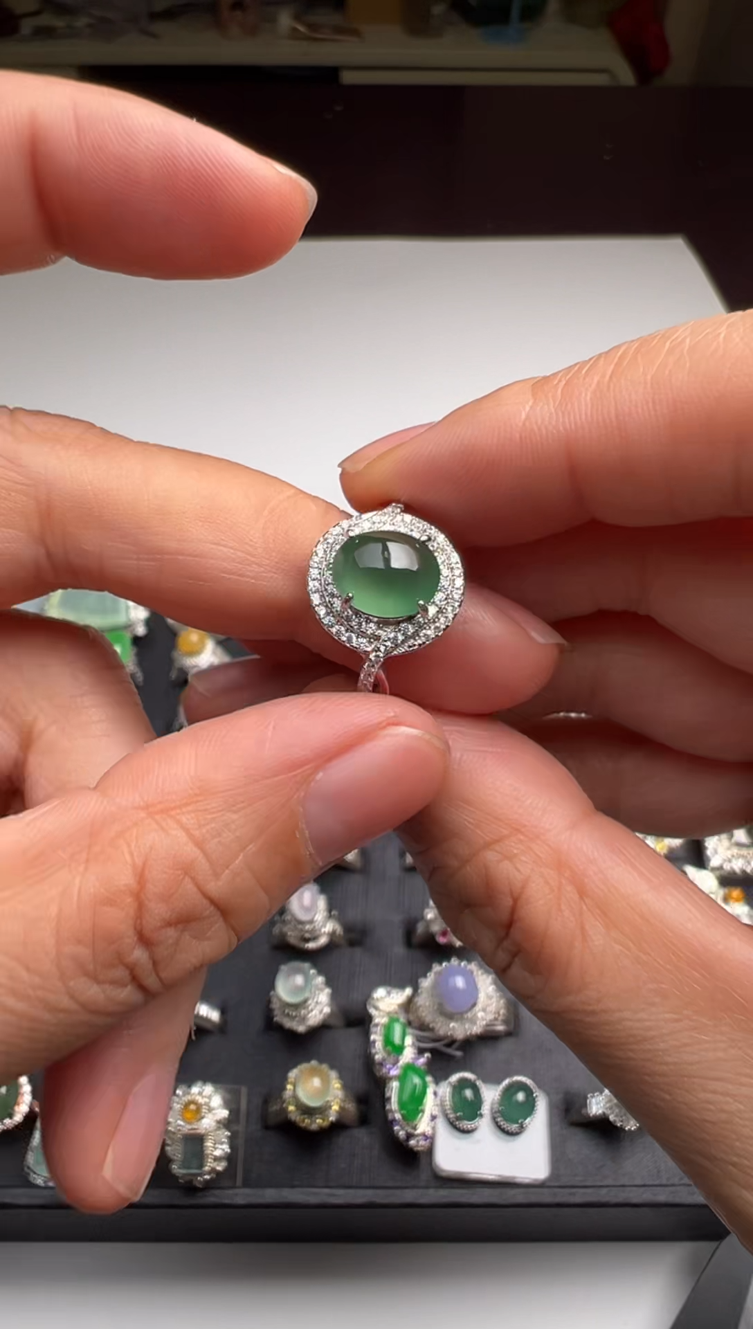 【闪购商品】定制翡翠银S925镶嵌A货翡翠