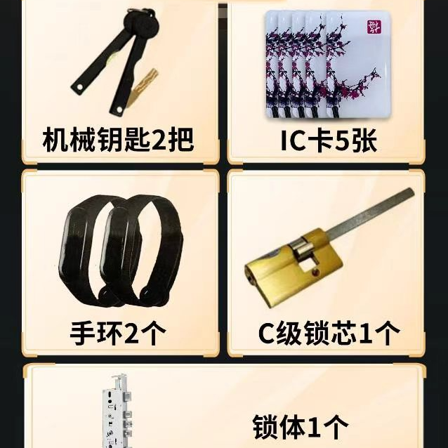 德奈西智能门锁配件礼包 4个手环 2块电池 5张卡片（赠品请勿单拍）