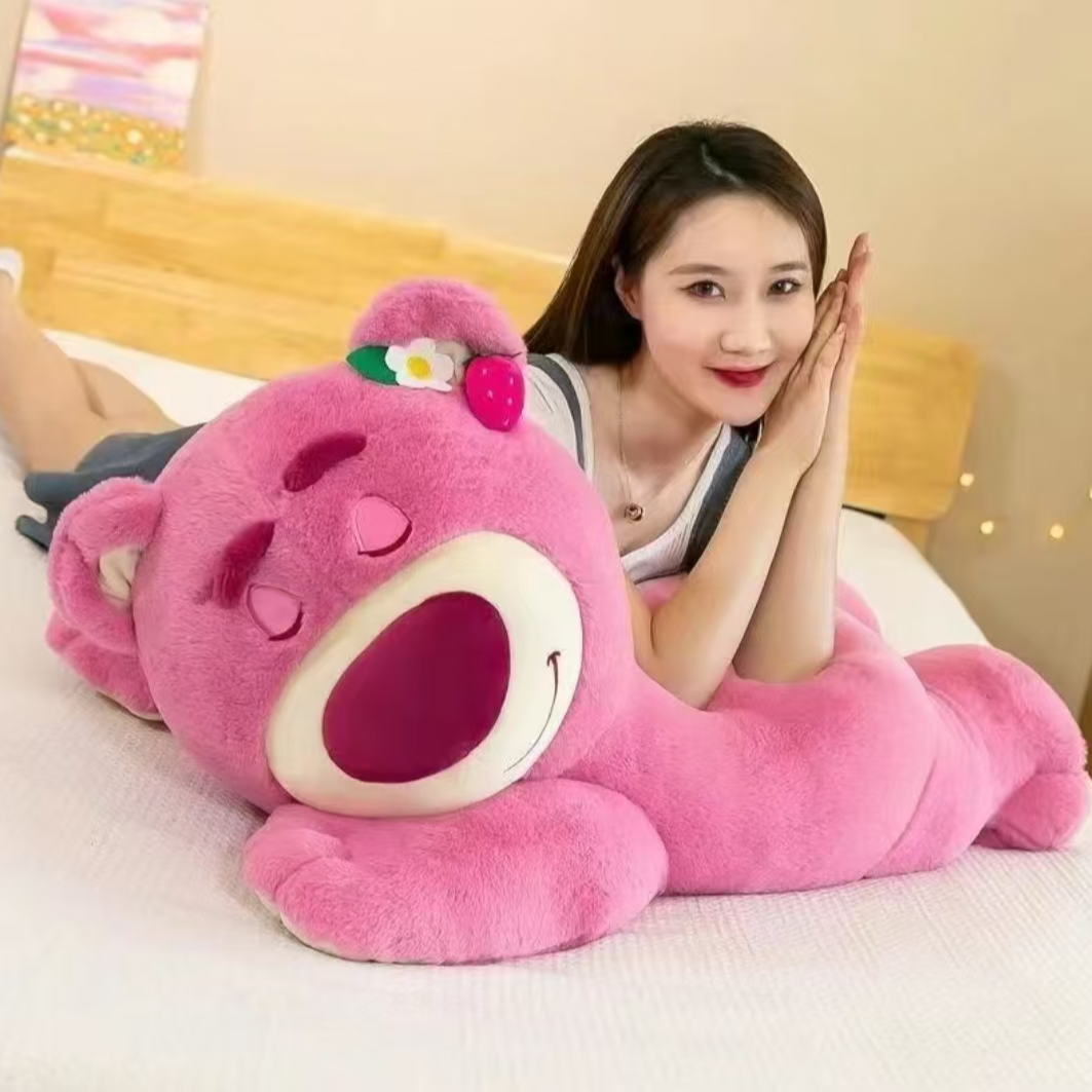 90厘米粉色可爱趴款小熊公仔情人节生日礼物女生毛绒超大陪睡玩偶