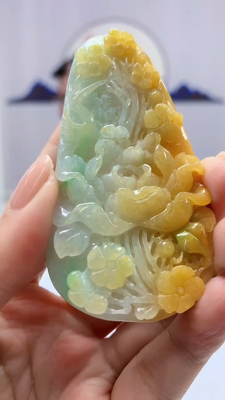 【闪购商品】定制翡翠未镶嵌5152ms-毛货挂件176