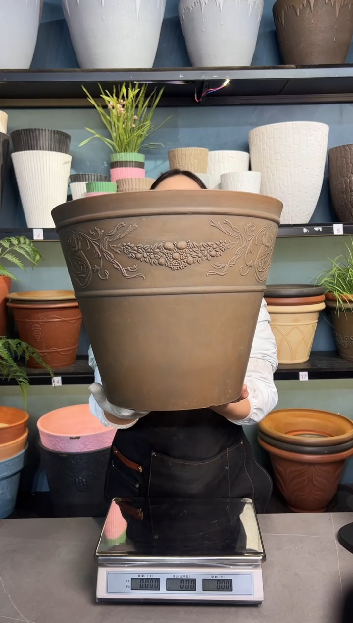 41*33/OC41/古铜色大口径浮雕纹理大花盆