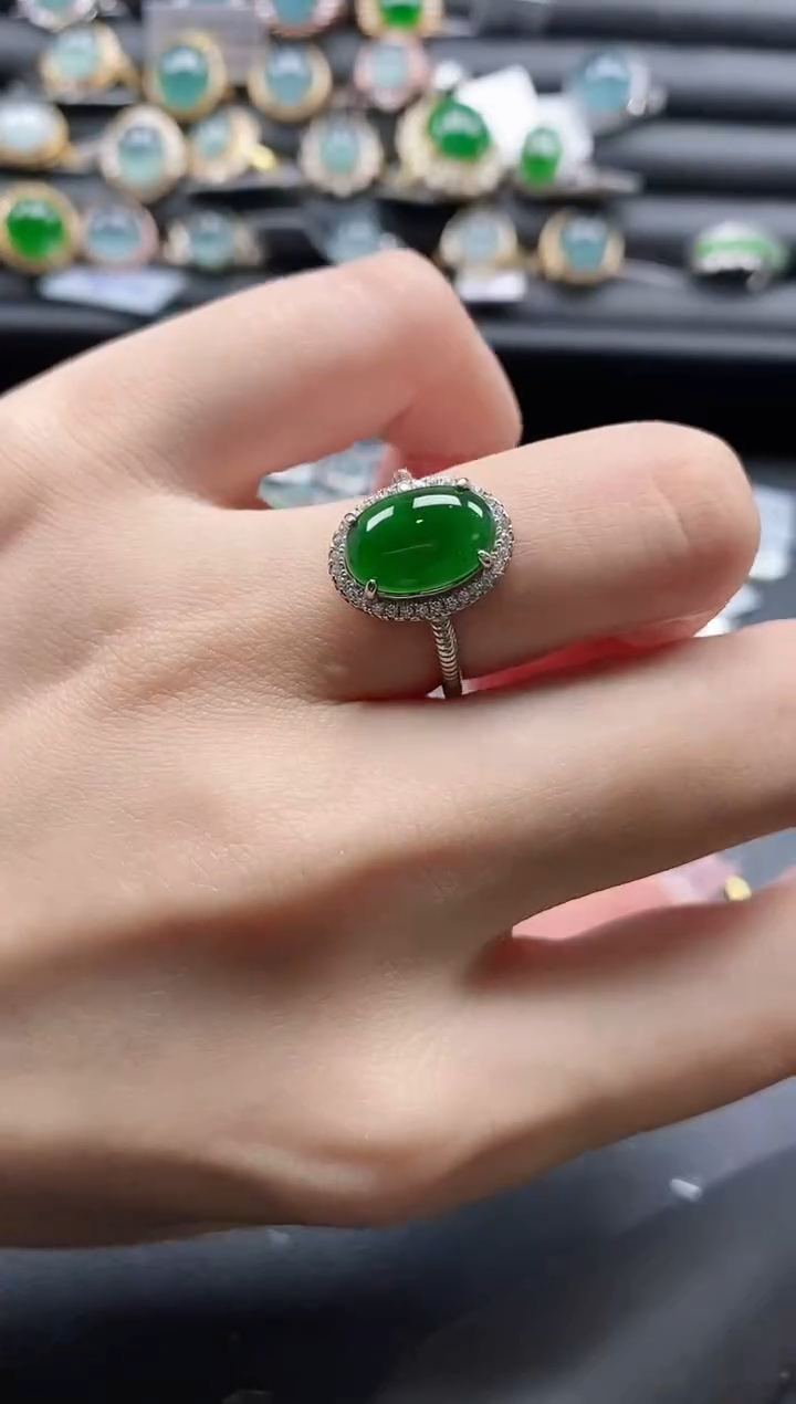 【闪购商品】翡翠戒指银S925镶嵌1111
