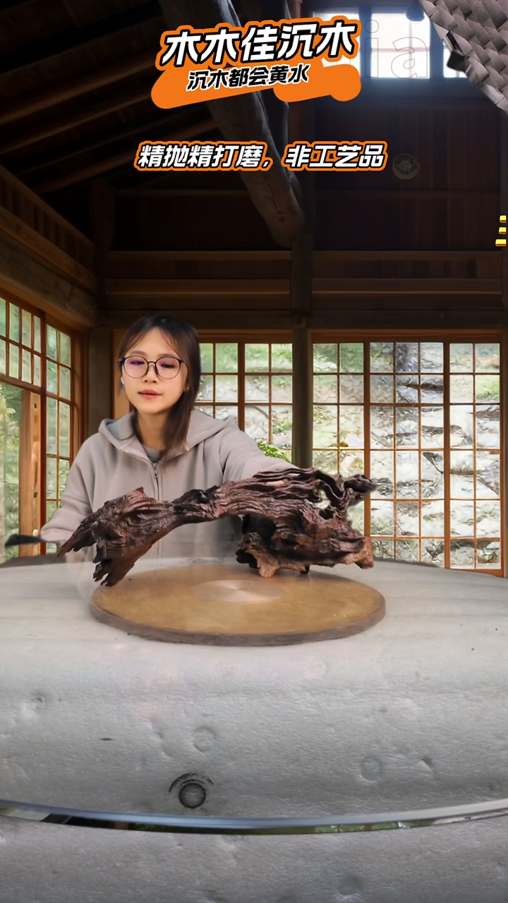 佛*兔木木佳沉木鱼缸造景-848