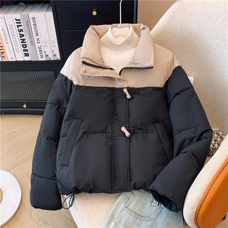 法式复古小个子灯芯绒羽绒棉服正肩面包服