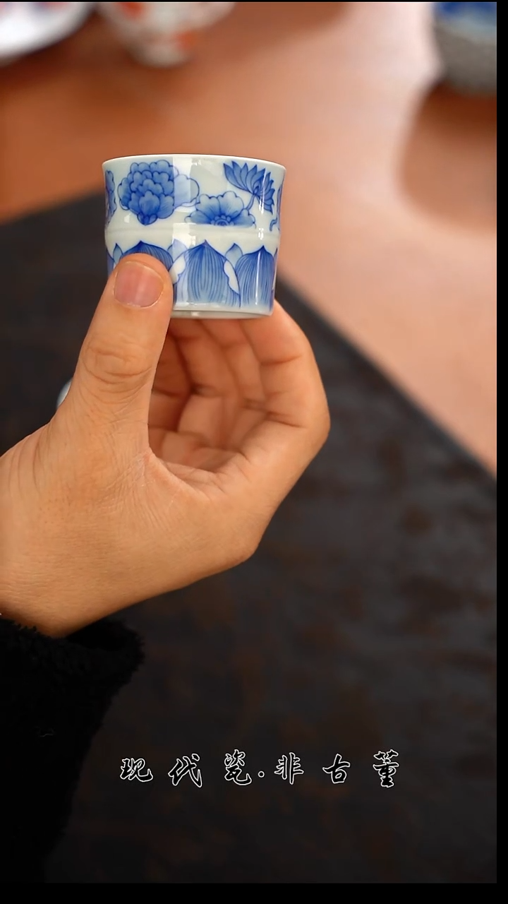 杯子陶瓷正春堂四季花卉竹节杯B（售后需完整开箱视频）