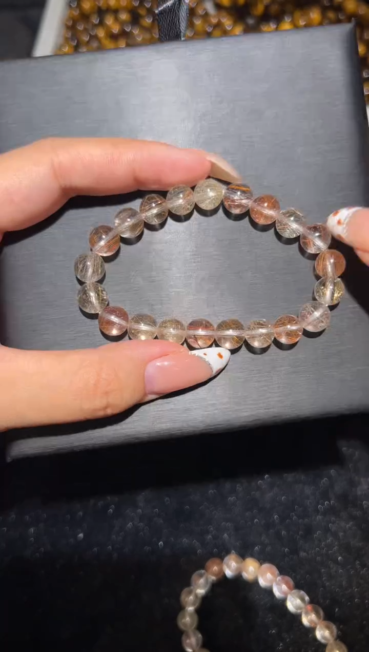 发晶手链未镶嵌巴西发晶8mm手串