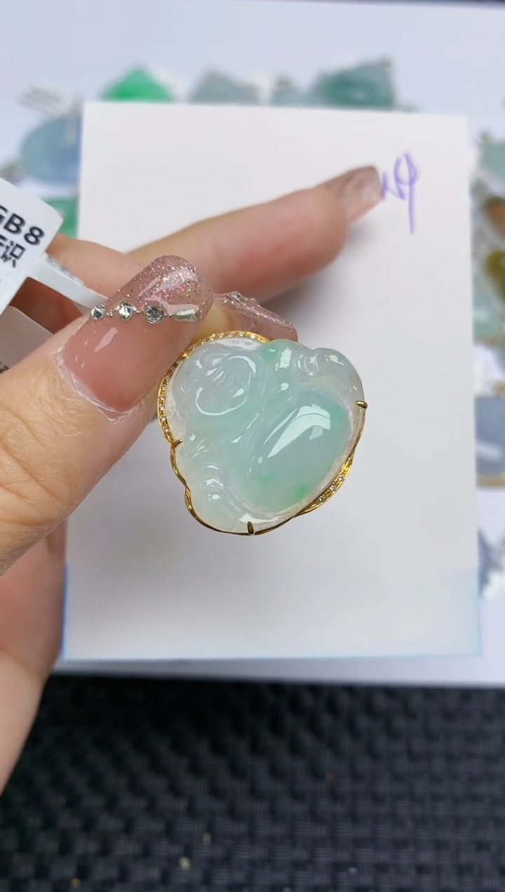 【闪购商品】翡翠颈饰18K金镶嵌天然A货翡翠 159