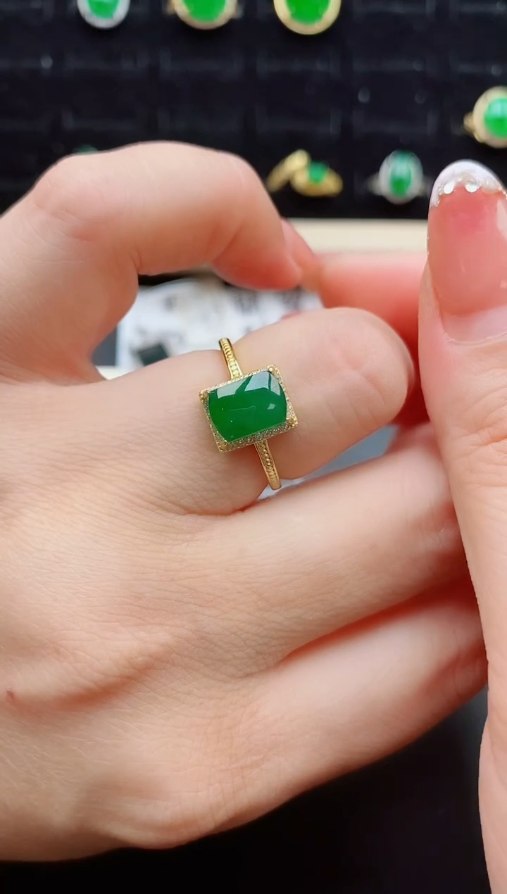 【闪购商品】翡翠戒指银S925镶嵌211212