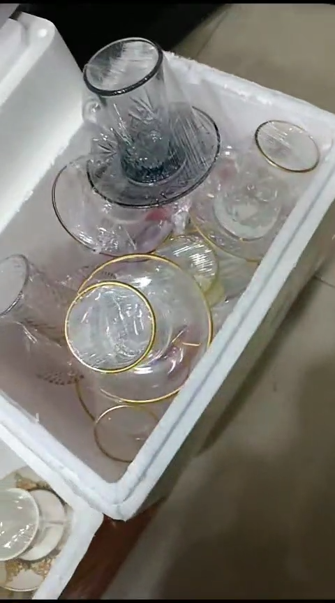 瓷玻璃咖啡杯碟随机发四套