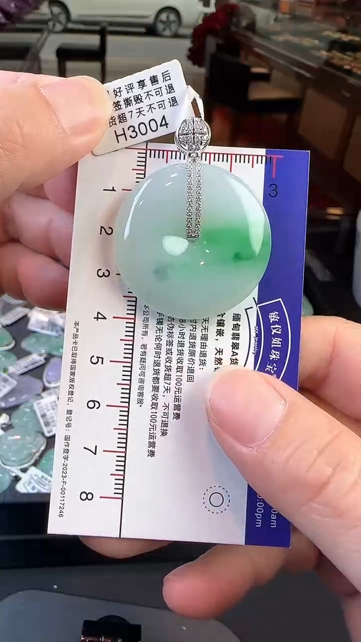 【闪购商品】翡翠颈饰18K金镶嵌H3004春彩平安扣