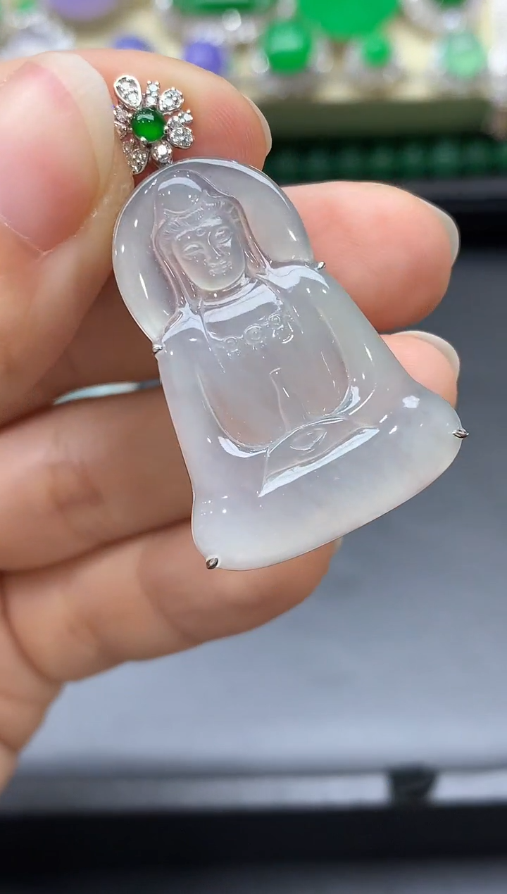 颈饰18K金镶嵌翡翠623-中国好珍宝