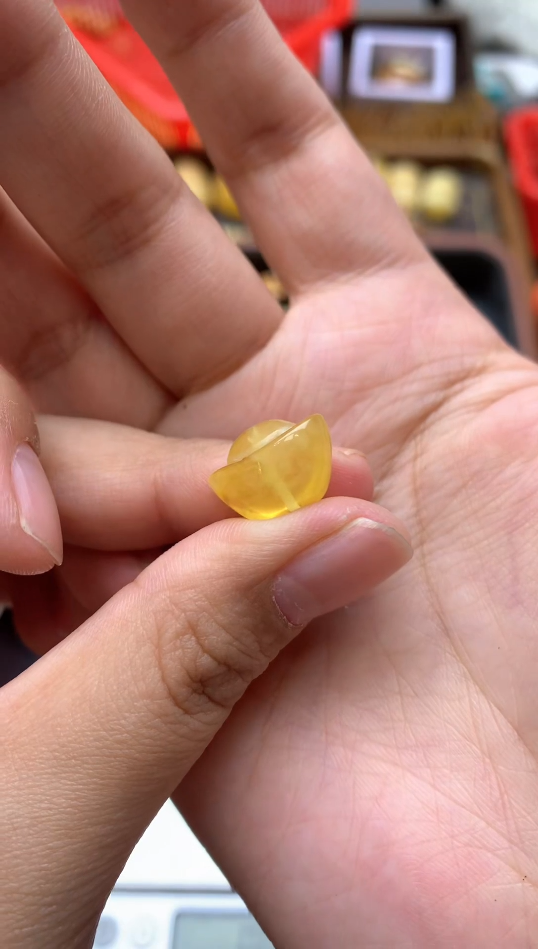 【闪购商品】琥珀珠宝奇石未镶嵌036琥珀蜜蜡微瑕花粉小坑气泡