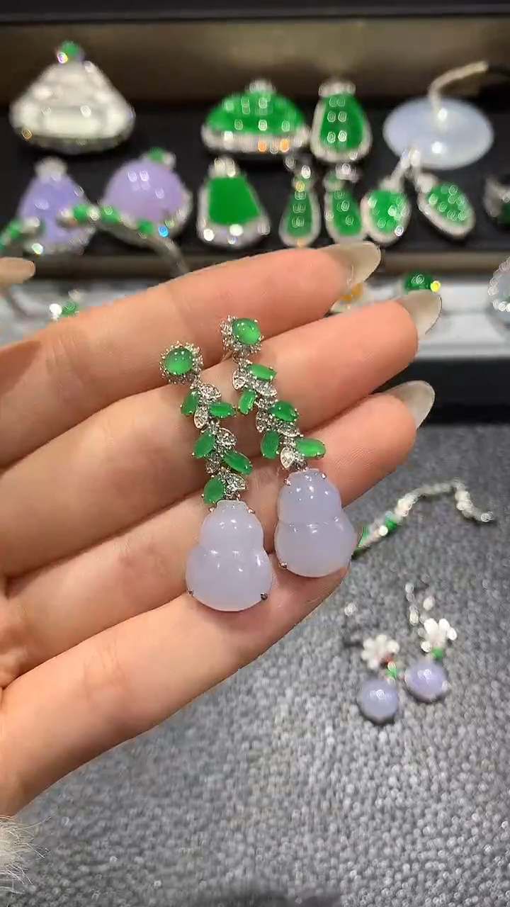 【闪购商品】翡翠耳饰18K金镶嵌14团购