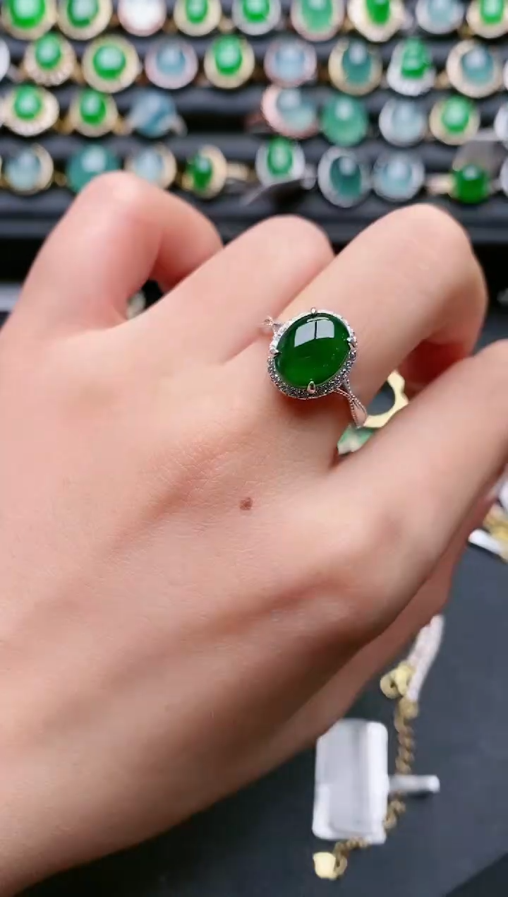 【闪购商品】翡翠戒指银S925镶嵌11111111111