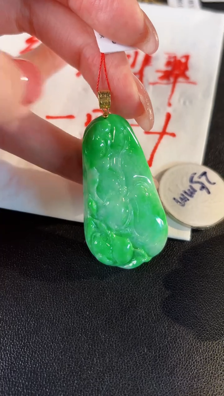 【闪购商品】翡翠颈饰18K金镶嵌 缅料A货/支持复检/一件