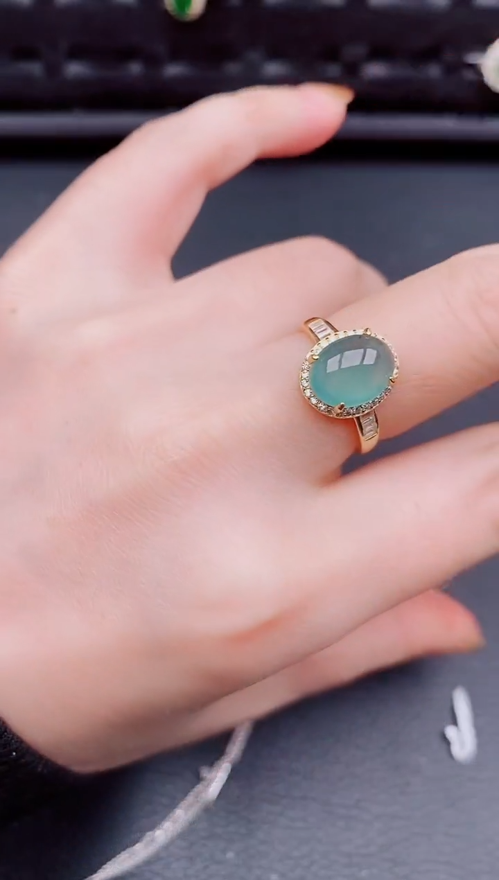 【闪购商品】翡翠戒指银S925镶嵌天然a货翡翠680